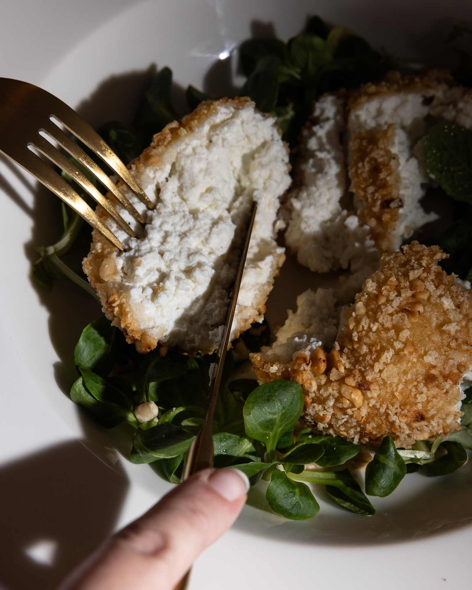 Big beignet de fromage frais de brebis